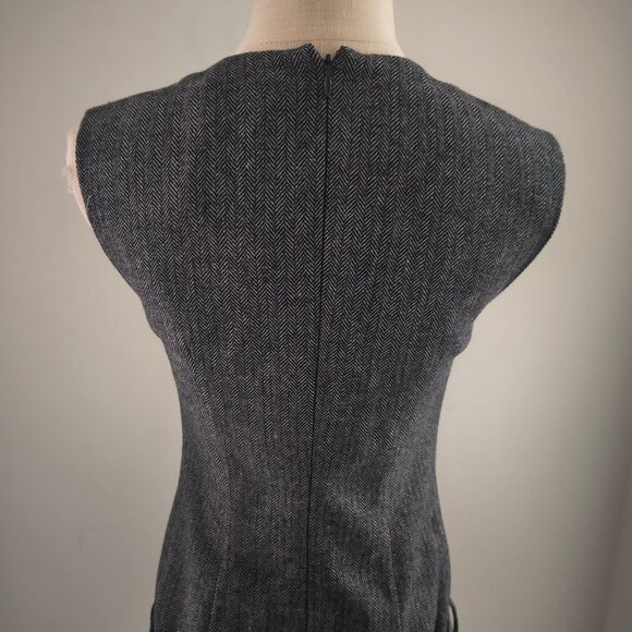 Self-Portrait Grey Herringbone Flared Mini Dress - Picture 7 of 13